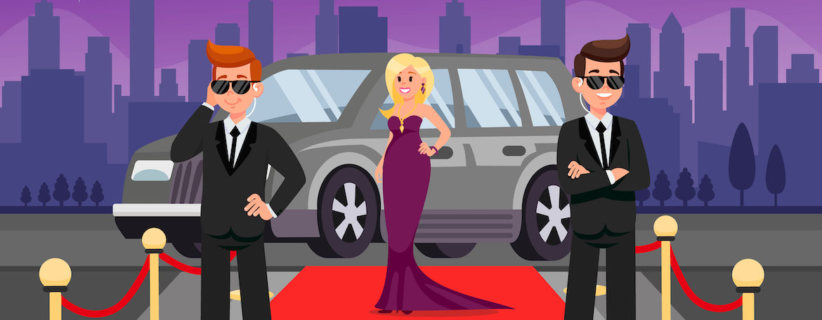 bodyguards and female celebrity