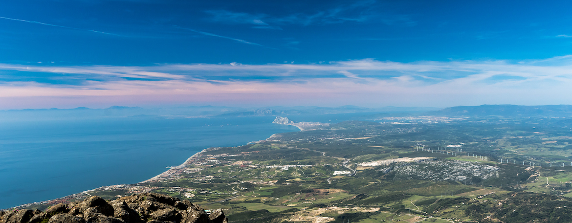 the strait of gibraltar from sierra bermeja